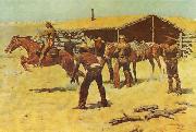 Frederick Remington Coming and Going of the Pony Express Norge oil painting reproduction